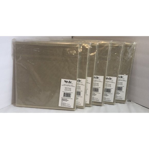 Style selection fabric drawers 6 Pack 10.5”x10.5”11” Beige New - Picture 8 of 9